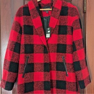 Lucky Brand oversized Buffalo plaid coat, XS